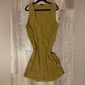 Madewell Mustard Button-Down Midi Dress
